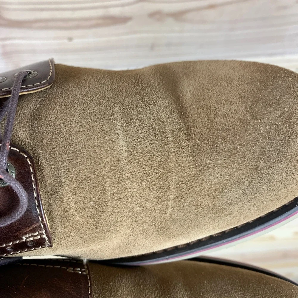 Johnston & Murphy Oxford Mens 9.5 Brown Suede Leather Saddle‎ Dress Shoes